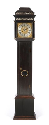 Lot 989 - A Dutch Month Going Alarm Longcase Clock, signed Peter Klock, Amsterdam, circa 1700, ebony veneered