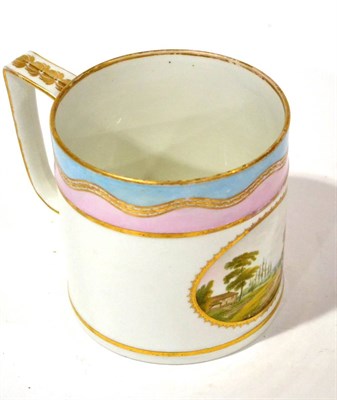 Lot 29 - A Derby Porcelain Porter Mug, circa 1790, painted with ";In Devonshire"; in an oval panel below...