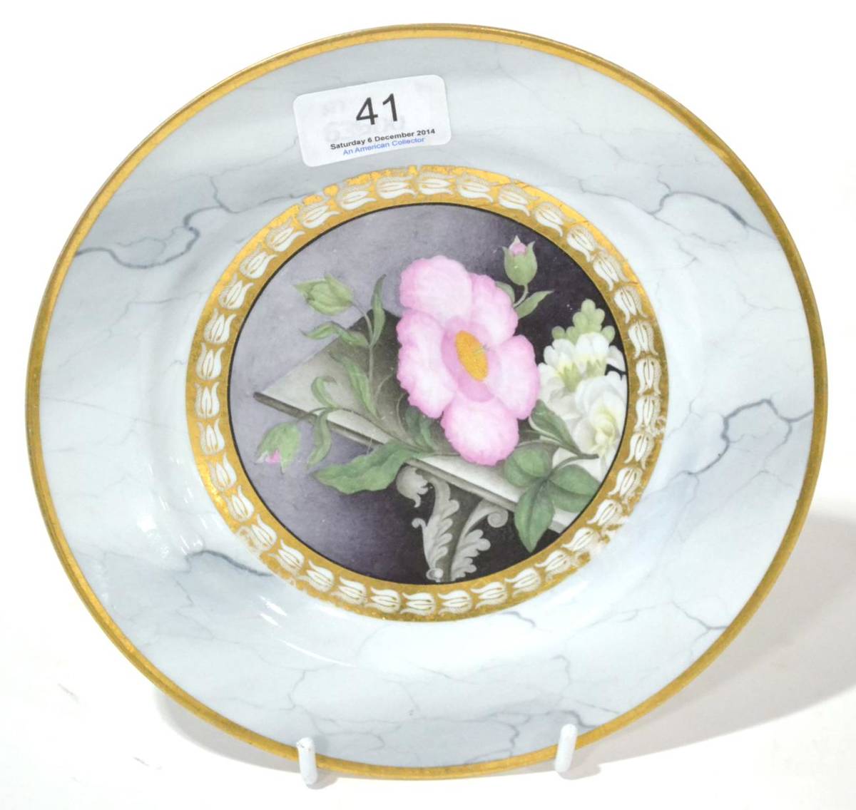 Lot 41 - A Barr, Flight & Barr, Worcester Porcelain Dessert Plate, circa 1810, painted with flowers on a...