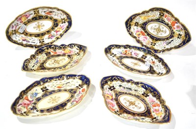 Lot 87 - A Set of Four Porcelain Navette Shaped Dishes, en suite to the preceding lot, 30cm; and Three...