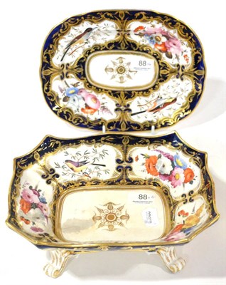 Lot 88 - A Set of Four Porcelain Rectangular Dishes, en suite to the preceding lot, 20.5cm wide; A...