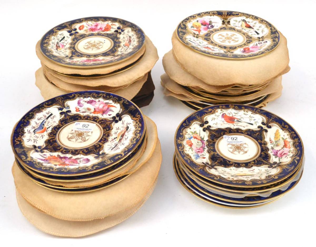 Lot 92 - A Set of Thirty-Nine Porcelain Dessert Plates, en suite to the preceding lot, 22cm diameter