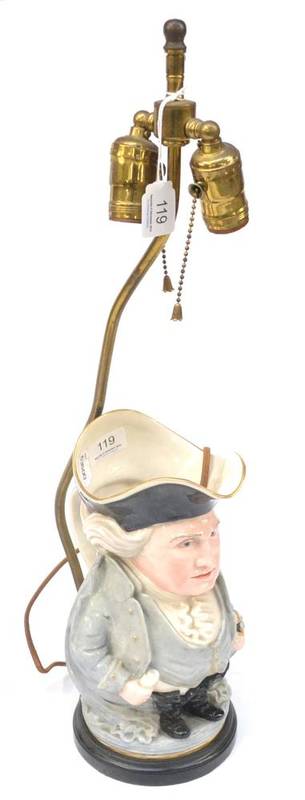 Lot 119 - A Pottery Character Jug, late 18th/early 20th century, modelled as a gentleman with tricorn hat and