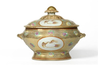 Lot 177 - A Chinese Porcelain Oval Tureen and Cover, Qianlong, painted in famille rose enamels with a phoenix