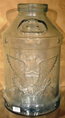 Lot 215 - A Libbey Moulded Glass Milk Can, 48cm high, with original box