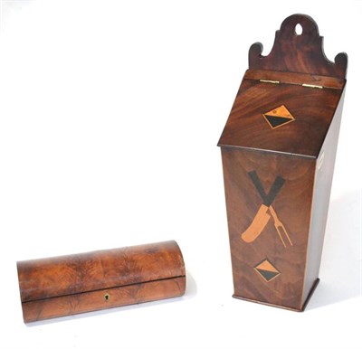 Lot 278 - An Early 19th Century Mahogany Candle Box, of typical form, the hinged lid later inlaid with...