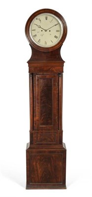 Lot 291 - A Mahogany Eight Day Longcase Clock, signed D Whitelaw, circa 1820, drum head pediment, four pillar