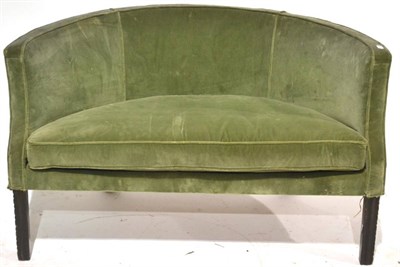 Lot 292 - A George III Style Window Seat, probably 19th century, of D shape form, recovered in green...