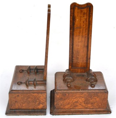 Lot 297 - A Pair of Victorian Brown Oak Plate Stands, mid 19th century, with weighted square bases and...