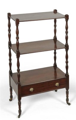Lot 299 - A George IV Mahogany Three-Tier Whatnot, 2nd quarter 19th century, of rectangular form with...