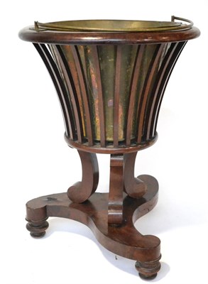 Lot 308 - A Victorian Mahogany Jardinière Stand, mid 19th century, of cylindrical form, the pierced body...