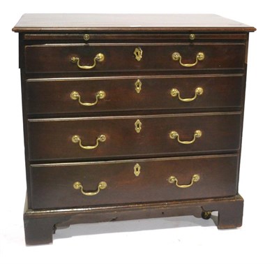 Lot 326 - A George III Mahogany Straight Front Chest, 3rd quarter 18th century, with pull-out brushing...