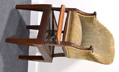 Lot 342 - A Mid 19th Century Mahogany Child's Correction Armchair, recovered in grey velvet, the...