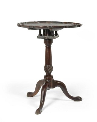 Lot 347 - A George III Design Tripod Table, the tilt-top with moulded pie crust edge above a birdcage...
