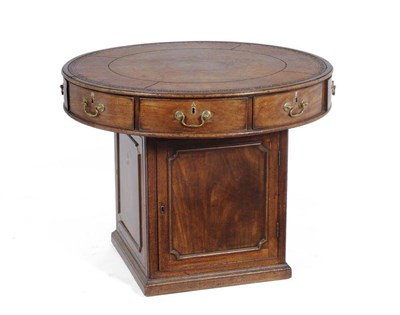 Lot 373 - A George III Mahogany Circular Rent or Drum Table, in the manner of Gillows, late 18th century,...