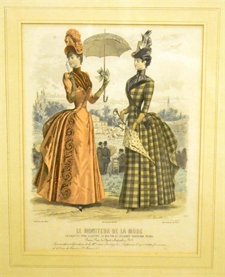 Lot 386 - Soubaud, After Parioiere ";Le Moniteur De La Mode"; - fashionable ladies of Paris Coloured...