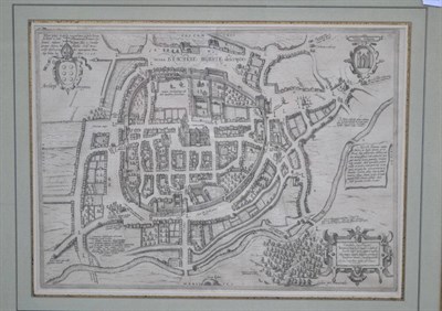 Lot 387 - ;Bracara Augusta;: An Architectural Map of a 16th century Portuguese Renaissance Town, black...