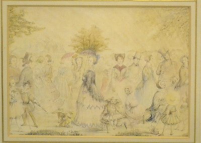 Lot 393 - R*P* Botanical (19th/20th century) Fashionable figures and children in a pleasure garden...