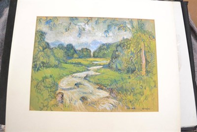 Lot 404 - Donald Hughes (20th century)  ";Cotswold Country"; Signed, in pencil, mixed media, 21.5cm by...