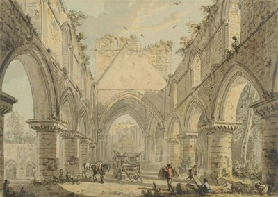 Lot 414 - Paul Sandby RA (1725-1809)  ";Buildwas Abbey"; Watercolour, 13cm by 18.5cm  Exhibited: J S...