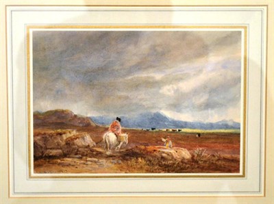 Lot 416 - David Cox (19th century)  ";On The Coast Near Barmouth"; Signed, signed and dated 1827,...