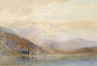 Lot 421 - Albert Stevens (1863-1925)  ";Lake Como"; Signed, watercolour, 16.5cm by 24cm together with  A...