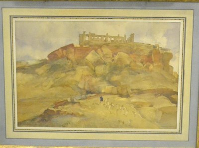 Lot 423 - Sir William Russell Flint RA (1880-1969) ";Girgentia, Sicily, Temple of Juno"; Signed,...