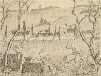 Lot 430 - James Moore Preston (1873-1962) American ";French Town"; Signed, pencil, 15.5cm by 20cm...