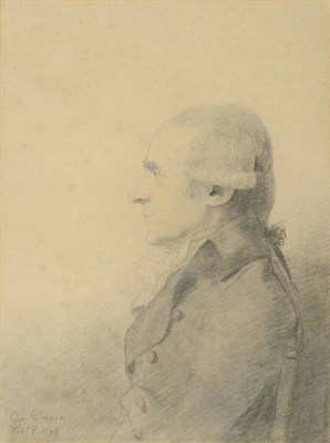 Lot 445 - George Dance RA (1741-1825)  Portrait of a gentleman in profile, head and shoulders, wearing a...