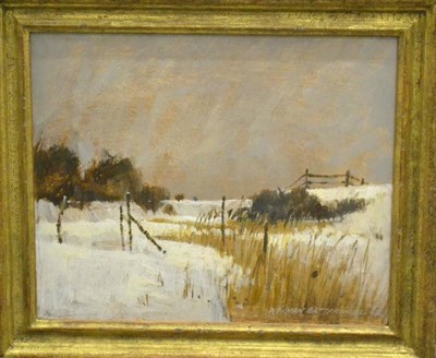 Lot 479 - Norman Battershill (b.1922) ";Snow Scene"; Signed, oil on board, 24.5cm by 29.5cm together with...