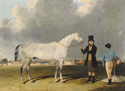 Lot 482 - Attributed to John Frederick Herring Snr. (1795-1865)  Gentleman holding the reins of a grey...