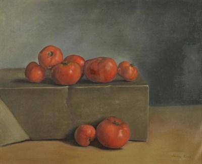 Lot 504 - Alvin Ross (20th century) American ";Garden Tomatoes"; Signed and dated 1965 verso, oil on...