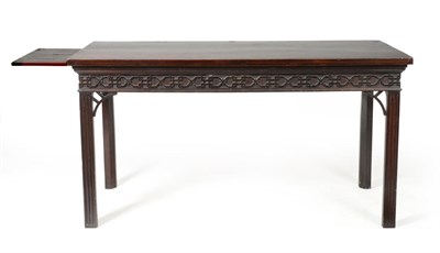 Lot 1106 - A George III Mahogany Serving Table, late 18th century, of rectangular form with blind fret...