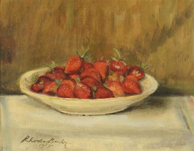 Lot 507 - Ronda Binky (20th century) American Still life of strawberries in a bowl Signed and dated 1959, oil