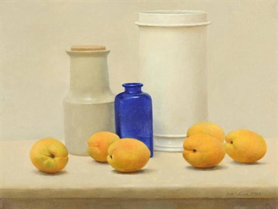 Lot 509 - Charles W Yeiser (20th century) American ";Six Apricots"; Signed and dated 1984, oil on canvas,...