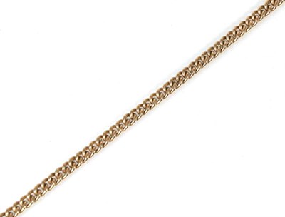 Lot 180 - A 9 carat gold curb link chain necklace, with clip, length 46.5cm