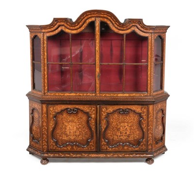 Lot 1146 - A Dutch Oak and Floral Marquetry Inlaid Display Cabinet, late 18th/early 19th century, the...