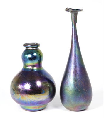 Lot 36 - John Ditchfield for Glasform; an iridescent petroleum bottle vase decorated with speckling 33cm...
