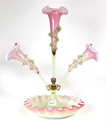 Lot 115 - A Victorian vaseline epergne