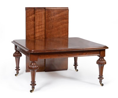 Lot 1166 - An Early Victorian Mahogany Extending Dining Table, circa 1850, of rounded rectangular form,...