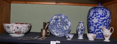 Lot 223 - A group of 19th century and later English and Chinese ceramics and a small group of silver