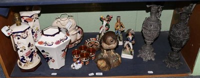 Lot 227 - A group of Masons Mandalay pattern pottery including two table lamps; a Royal Crown Derby owl...