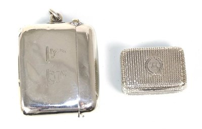 Lot 288 - A George III silver vinaigrette, no makers mark, London 1811, with basket weave engraved...