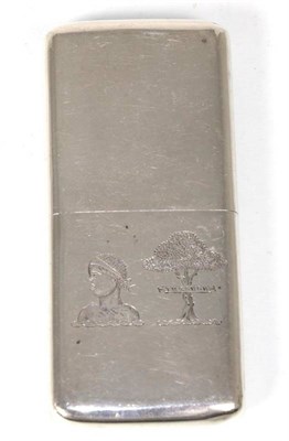 Lot 292 - A 19th Century card case, unmarked, with pull off cover, engraved with twin crests of a...