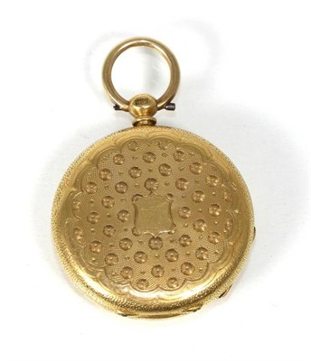 Lot 301 - A full hunter fob watch, stamped '18K'