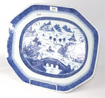 Lot 306 - A Chinese blue and white meat dish