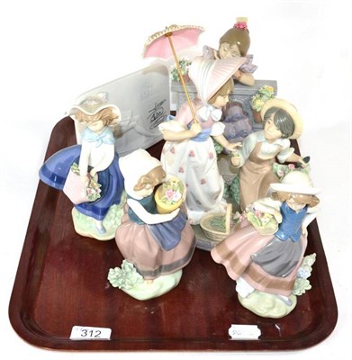 Lot 312 - A group of Lladro porcelain figures including model number 5453 and others