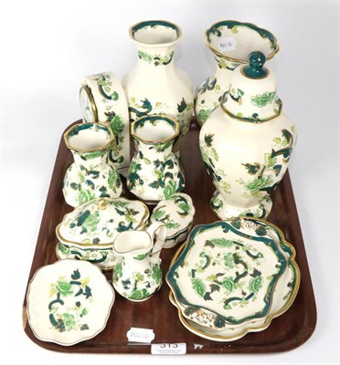 Lot 313 - A quantity of Masons Chartreuse pottery wares