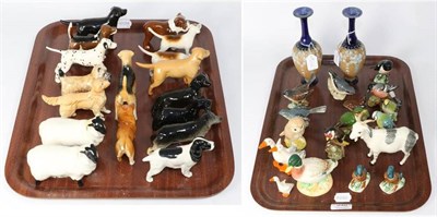 Lot 340 - Beswick Dogs including Cairn Terrier, Corgi, Dalmation, Foxhounds etc.; two sheep, a Nigerian...