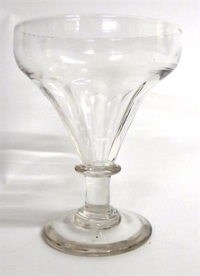 Lot 19 - A Large Rummer, early 19th century, the semi-fluted ogee bowl on a knopped stem, 19cm high